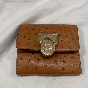 Michael kors MK brown wallet with gold detail